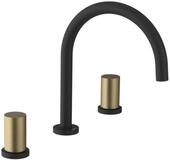Sapho Waschtischarmatur ULTRATAP 3-Loch Waschtischarmatur, Schwarz matt/Gold...