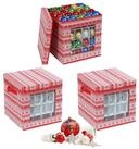 relaxdays Aufbewahrungsbox Weihnachtskugel Aufbewahrungsbox 3er Set, C
