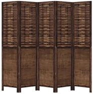 vidaXL Paravent 40 x 180 cm Paravent Trennwand 5-tlg Raumteiler Dunkelbraun