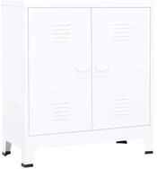 vidaXL Truhe, Aufbewahrungstruhe Industrial Wei&szlig; 90x40x100 cm Stahl