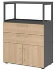HAMMERBACHER Aktenschrank Kombischrank FlexWall 3OH 1offen graphit/eiche