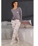 Vivance Dreams Pyjama mit s&uuml;&szlig;em Herzchen-Print grau|rosa 56/58