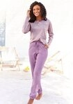 Vivance Dreams Pyjama mit garngef&auml;rbten Streifen