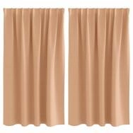 vidaXL Vorhang Verdunkelungs-Vorh&auml;nge mit Ringen 2 pcs Hellbraun 140 x 140 cm...