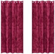 vidaXL Vorhang Samtvorh&auml;nge mit Vorh&auml;ngen 2 pcs Weinrot 245 x 140 cm Samt (2...