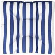 vidaXL Sitzauflage Palettenkissen Blau Wei&szlig; Gestreift 70x70x12 cm Stoff, (1 St)