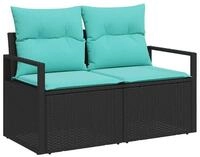 vidaXL Gartenlounge-Set Sofa Set 6 pcs Schwarz Poly-Rattan, (6-tlg)