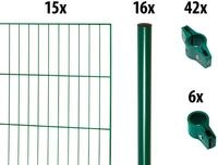 GARDEN 'N' MORE Einstabmattenzaun mit Rundpfosten, (Set), 15 Elemente f&uuml;r 30...