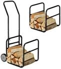 relaxdays Kaminholzkorb Kaminholzwagen mit Holzkorb (2 St)