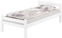 ERST-HOLZ Massivholzbett Einzelbett Holzbett Massiv Buche Waschwei&szlig; 80 x 200...