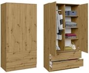 Beautysofa Kleiderschrank Zweit&uuml;riger mit Dreht&uuml;renschrank LOOK (Breite: 90...
