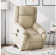 vidaXL Massagesessel, Massagesessel mit Aufstehhilfe Creme Stoff