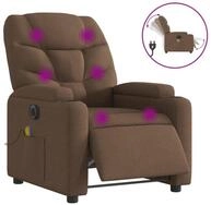 vidaXL Massagesessel, Relaxsessel Elektrisch Braun Stoff