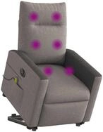 vidaXL Sessel Elektrischer Massagesessel mit Aufstehhilfe Taupe Stoff (1-St)