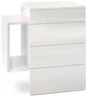 Vladon Nachttisch Queens (Nachttischschrank mit 2 Schubladen, und 1 seitlichem...