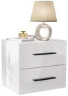 Lookway Nachttisch LINA LUX mit Griffen und Hochglanz Platte H&auml;ngeschrank,...