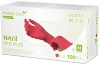 Medi-Inn Einweghandschuhe 1000x Classic Handschuhe Nitril puderfrei rot Red Plus