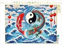 CALVENDO Puzzle CALVENDO Puzzle Yin und Yang - Koi und Drache im asiatischen...