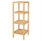 dibea Regal aus Bambus mit 4 Ablagefl&auml;chen, 33x33x98 cm, natur, 1-tlg., robust...