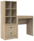 vidaXL Schreibtisch Schreibtisch mit Schubladen mit Regal 2 pcs Sonoma-Eiche...