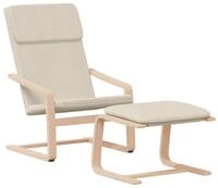 vidaXL Sessel Relaxsessel mit Hocker Creme Stoff (1-St)