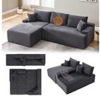 Juskys Ecksofa Coredo, Ecksofa, mit R&uuml;cken- & Dekokissen, Cordbezug, Modular