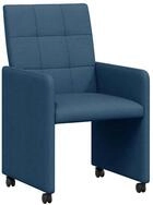 vidaXL Esszimmerstuhl Esszimmerst&uuml;hle mit Rollen 2 pcs Blau 58 x 65 x 94 cm...