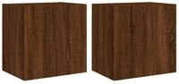 vidaXL TV-Schrank TV-Wandschr&auml;nke 2 Stk. Braun Eiche-Optik 40,5x30x40 cm