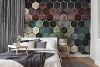 living walls Fototapete ARTist Rugged Marble, (Set, 4 St), Vlies, Wand, Schr&auml;ge