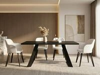WFL GROUP Esstisch Colter ausziehbar rechteckig loft mit schwarzen Metallbeinen...