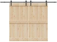 vidaXL T&uuml;rbeschlag, Schiebet&uuml;rbeschlag-Set 427 cm Stahl Schwarz