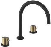Sapho Waschtischarmatur ULTRAMIX 3-Loch Waschtischarmatur, Schwarz matt/Gold...