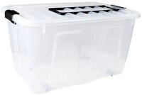 Plast Team Aufbewahrungsbox Kiste Beh&auml;lter HomeBox 85L, Auf Rollen