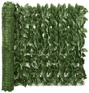 vidaXL Balkonsichtschutz Balkonabdeckung mit Dunkelgr&uuml;nen Bl&auml;ttern 200x75 cm