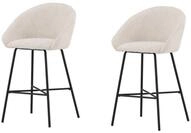 Venture Home Barhocker Velvet, 2er-Set Barhocker mit wei&szlig;em Teddy-Sitz,...