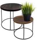 Spetebo Blumenhocker Blumenhocker 2-teilig mit dunkler Tischplatte (Set, 2 St.,