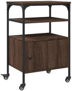 vidaXL Druckertisch Druckerst&auml;nder 3 Ablagen Braun Eichen-Optik 50x40x76 cm