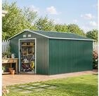 Outsunny Ger&auml;tehaus 12,4 m&sup2;, mit Pultdach, Schiebet&uuml;r, Fundament, BxT:...