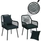 MCW Gartenstuhl MCW-O12-R (2 St), Mit elastischem Seilgeflecht, Inklusive Sitz-...