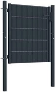 vidaXL Gartentor, Zauntor PVC und Stahl 100x81 cm Anthrazit