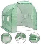 furnicato Gew&auml;chshaus 2x2x2 m Gr&uuml;n mit PE-Netzgewebe und verzinktem gr&uuml;n 2...