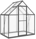 furnicato Gew&auml;chshaus Anthrazit Transparent 169x114x195 cm mit Aluminiumrahmen