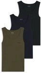 BOSS Tanktop 3P RibClassic BOSS ONE Ton in Ton Stickerei auf der Brust