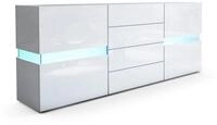 Vladon Sideboard Flow (Kommode mit Ambient Light Verglasung, mit 2 T&uuml;ren und 4