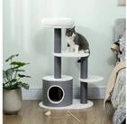 PawHut Kratzbaum mehrst&ouml;ckiger Katzenkratzbaum mit H&ouml;hle, Kratzst&auml;mme, 3