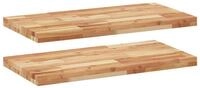 vidaXL Regal Schweberegale 2 Stk. 80x40x4 cm Massivholz &Ouml;lbehandelt, 2-tlg.