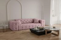 Fun M&ouml;bel Sofa Sofa Designersofa CHANTAL 3-Sitzer in Stoff Opera Velvet