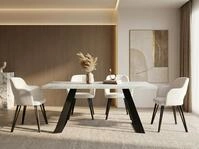 WFL GROUP Esstisch Colter ausziehbar rechteckig loft mit schwarzen Metallbeinen...