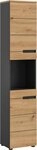xonox.home Hochschrank Artisan Nachbildung Basalt Grau Melamin Modern 38x193x34...