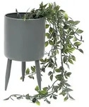 DanDiBo Blumenhocker mit F&uuml;&szlig;en Pflanztopf Blumenk&uuml;bel mit Beinen Metall Grau